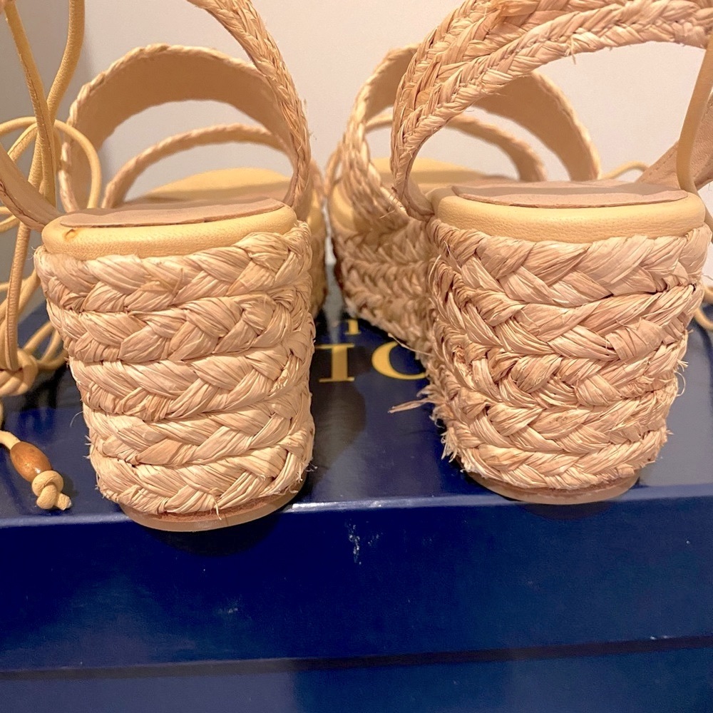 Polo Ralph Lauren Raffia Platform Shoe sz 7.5 - Picture 5 of 15